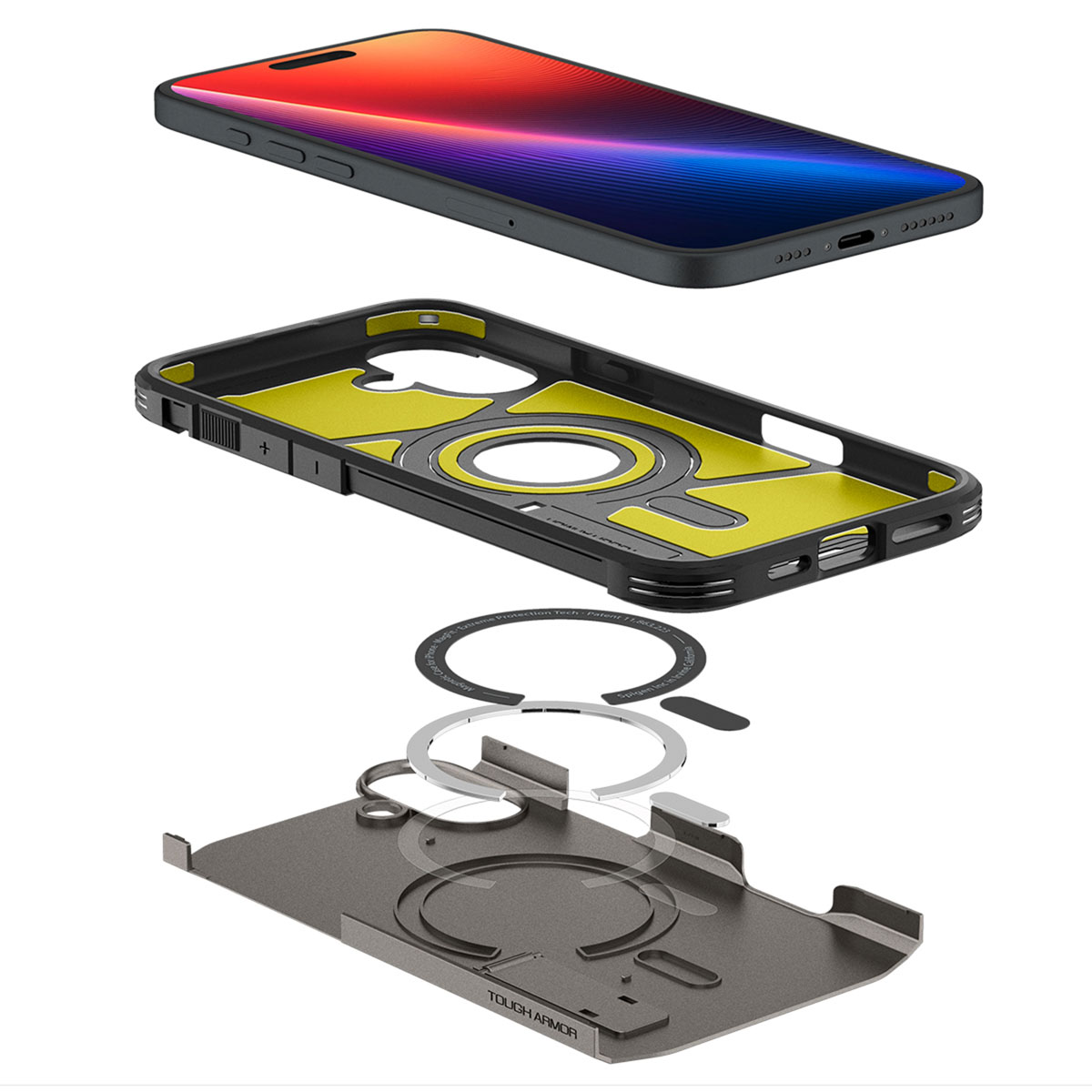 Spigen Tough Armor Backcover MagSafe Apple iPhone 16 Plus - Gunmetal - Afbeelding 8