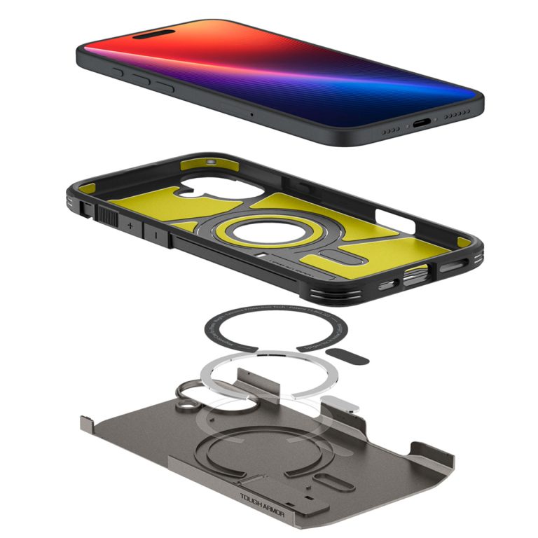 Spigen Tough Armor Backcover MagSafe Apple iPhone 16 - Gunmetal - Afbeelding 10