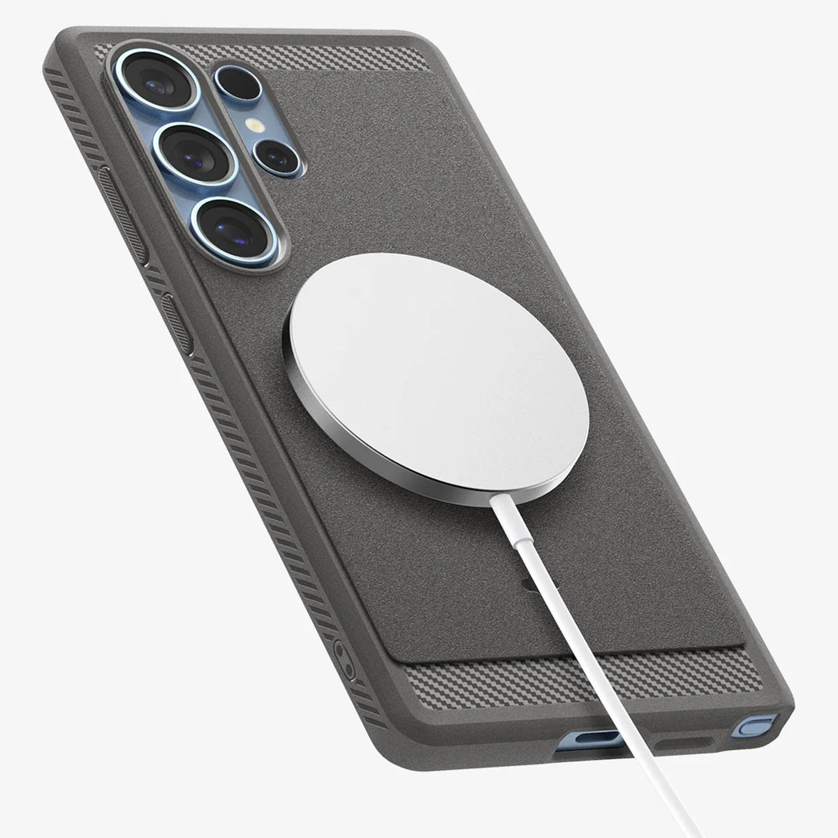 Spigen Rugged Armor Backcover MagSafe Samsung Galaxy S25 Ultra - Marble Gray - Afbeelding 4