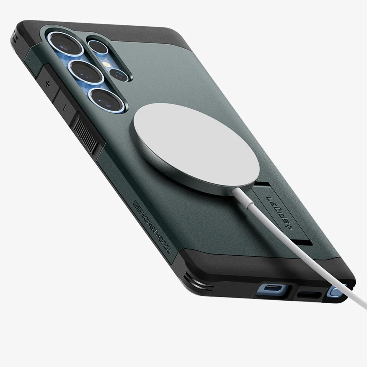 Spigen Tough Armor Backcover MagSafe Samsung Galaxy S25 Ultra - Abyss Green - Afbeelding 4