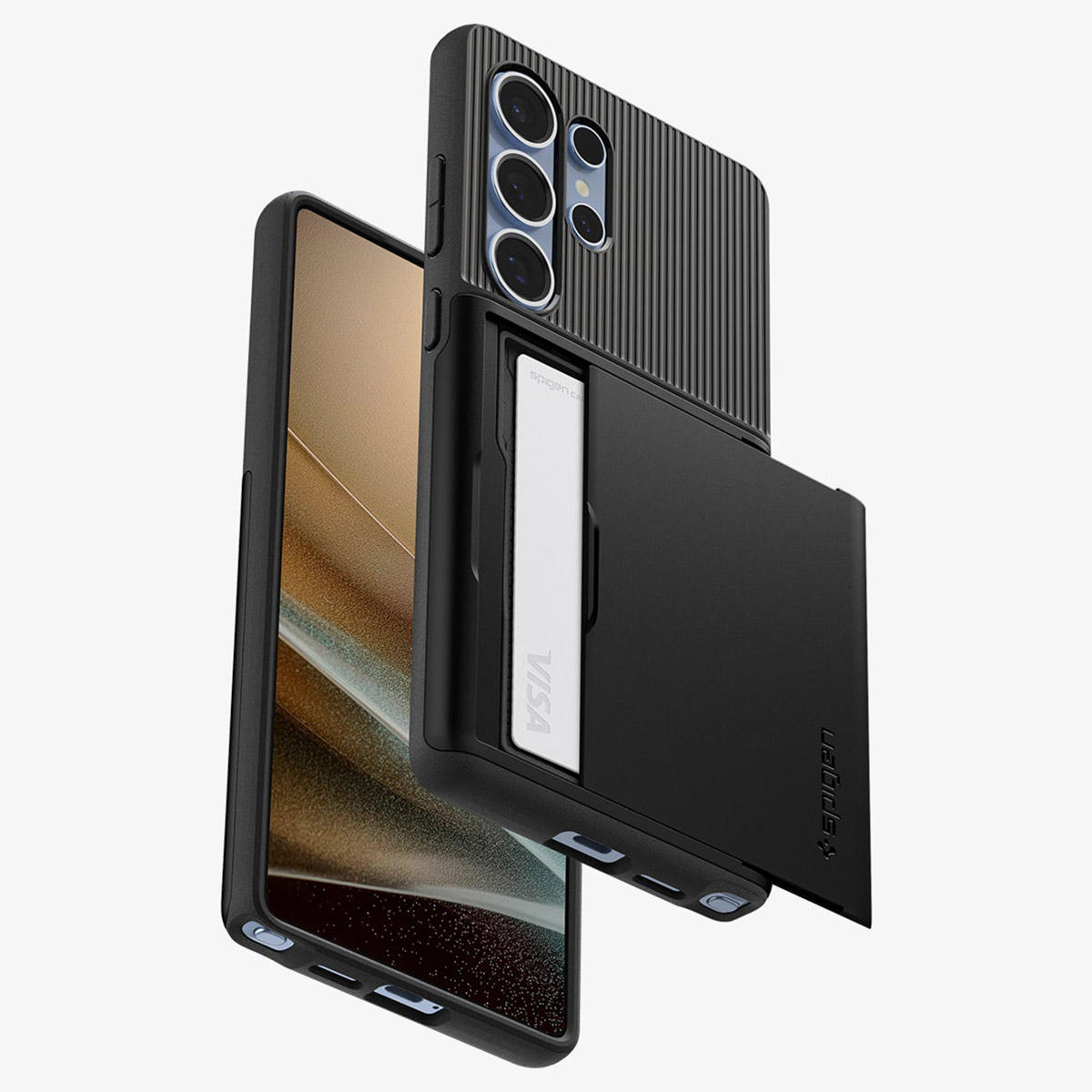 Spigen Slim Armor CS Backcover Samsung Galaxy S25 Ultra - Zwart - Afbeelding 5