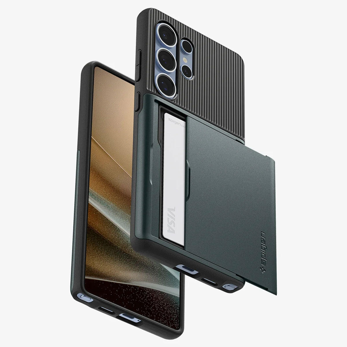 Spigen Slim Armor CS Backcover Samsung Galaxy S25 Ultra - Abyss Green - Afbeelding 5