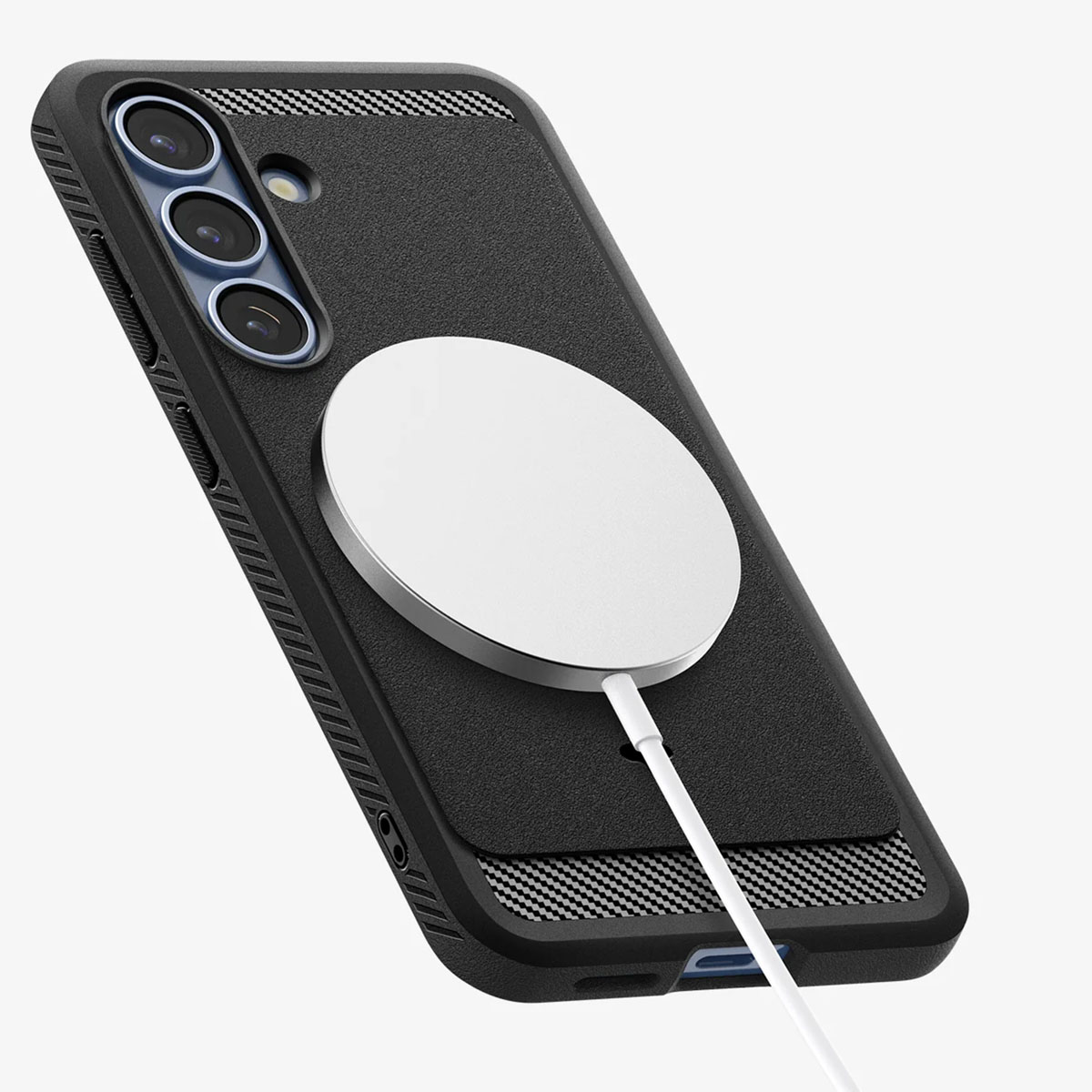 Spigen Rugged Armor Backcover MagSafe Samsung Galaxy S25 Plus - Matte Black - Afbeelding 4