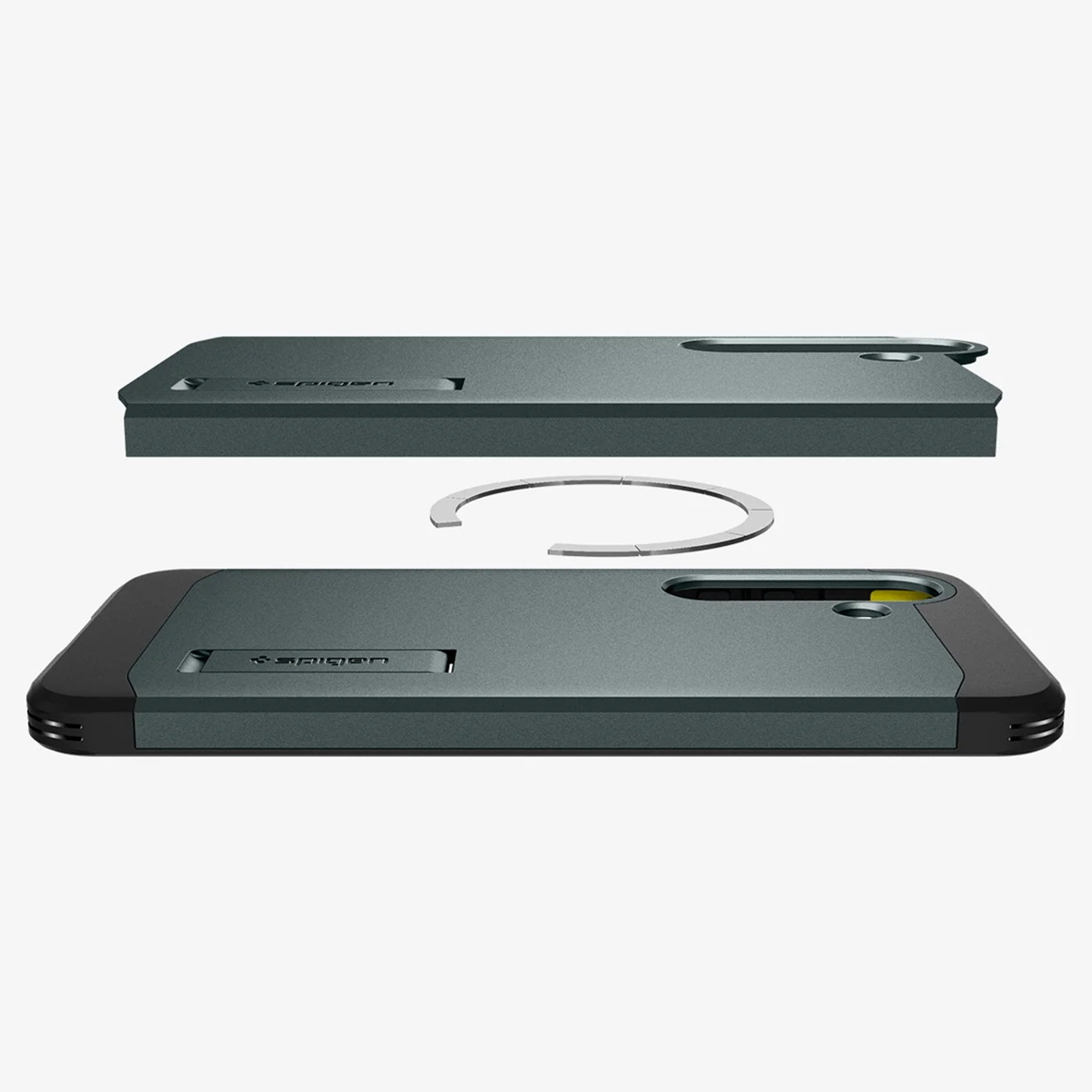 Spigen Tough Armor Backcover MagSafe Samsung Galaxy S25 - Abyss Green - Afbeelding 9