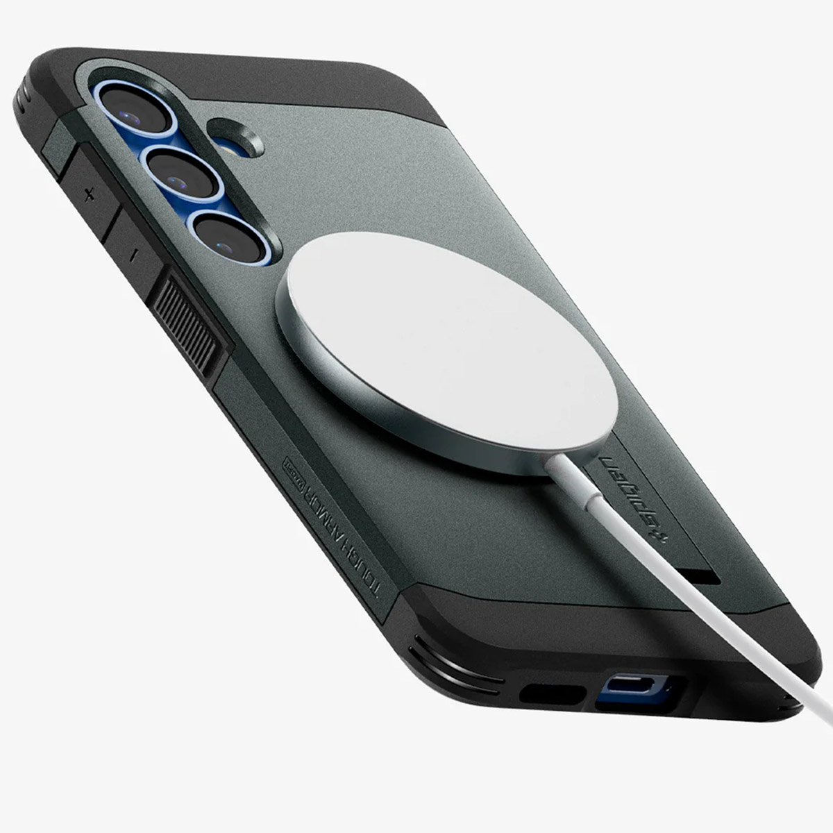 Spigen Tough Armor Backcover MagSafe Samsung Galaxy S25 - Abyss Green - Afbeelding 4