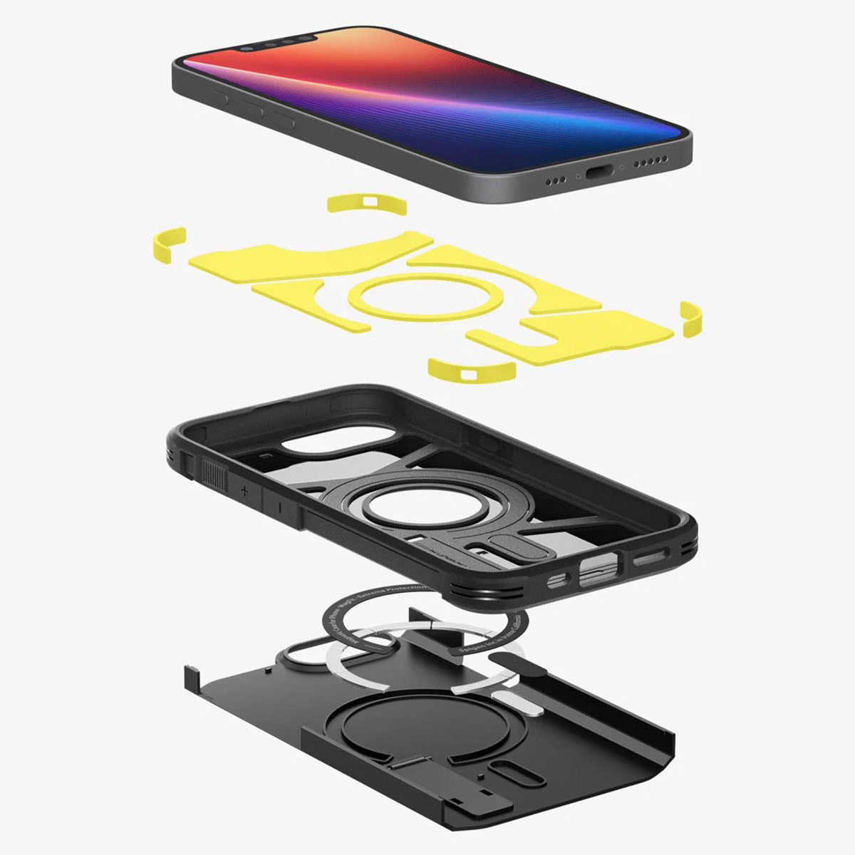 Spigen Tough Armor Backcover MagSafe Apple iPhone 16e - Zwart - Afbeelding 9