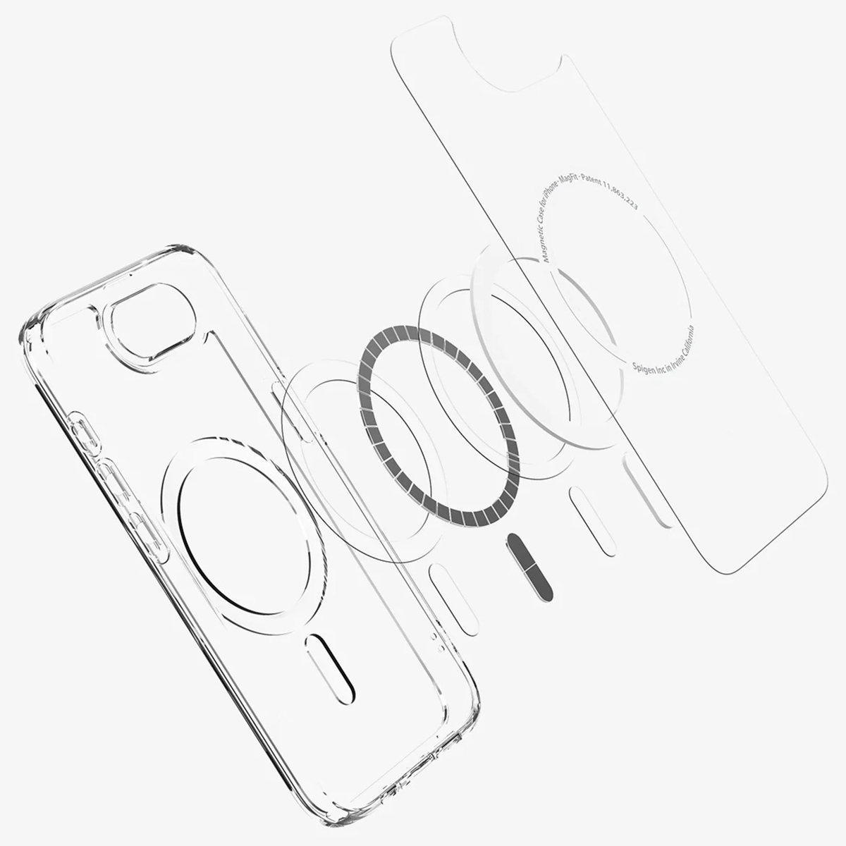 Spigen Ultra Hybrid Backcover MagSafe Apple iPhone 16e - Clear / White - Afbeelding 9