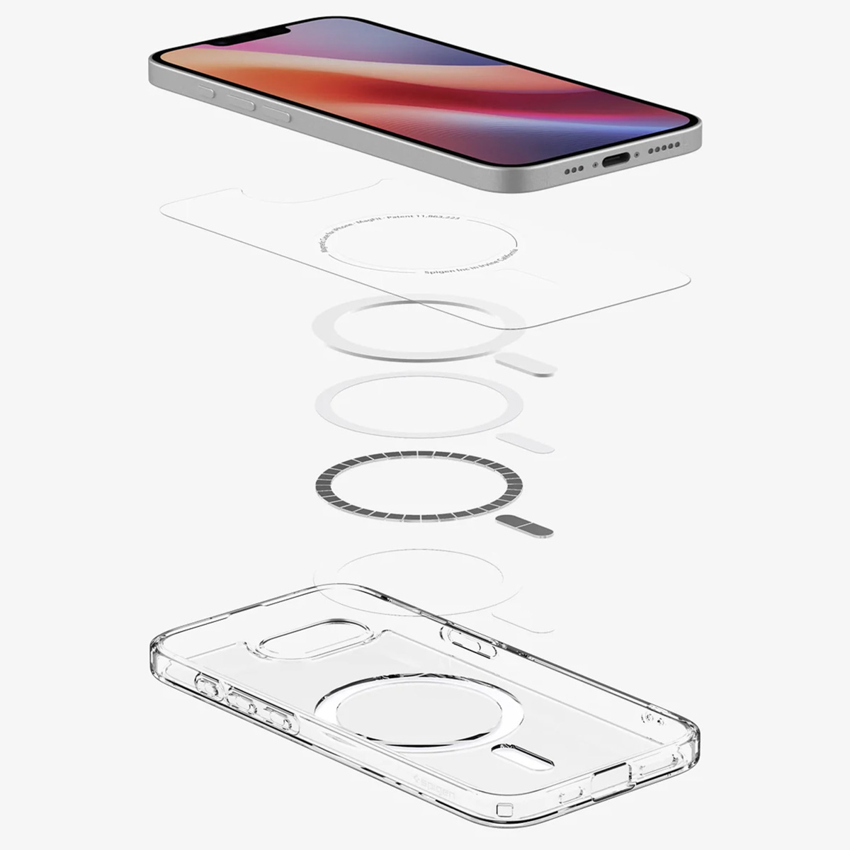 Spigen Ultra Hybrid Backcover MagSafe Apple iPhone 16e - Clear / White - Afbeelding 4