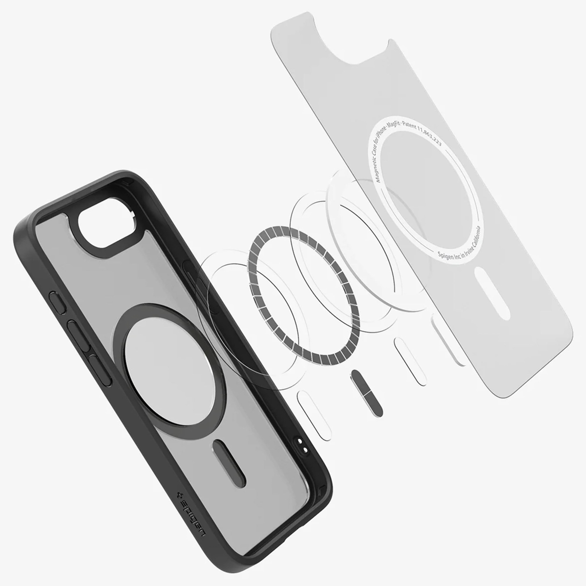 Spigen Ultra Hybrid Backcover MagSafe Apple iPhone 16e - Frost Black - Afbeelding 4