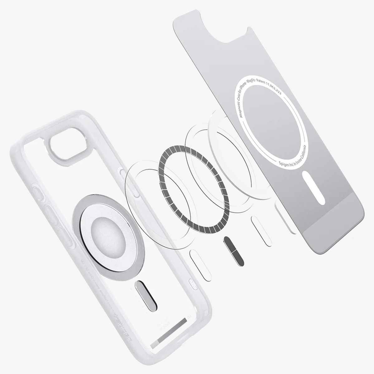 Spigen Ultra Hybrid Backcover MagSafe Apple iPhone 16e - Classic Silver - Afbeelding 4