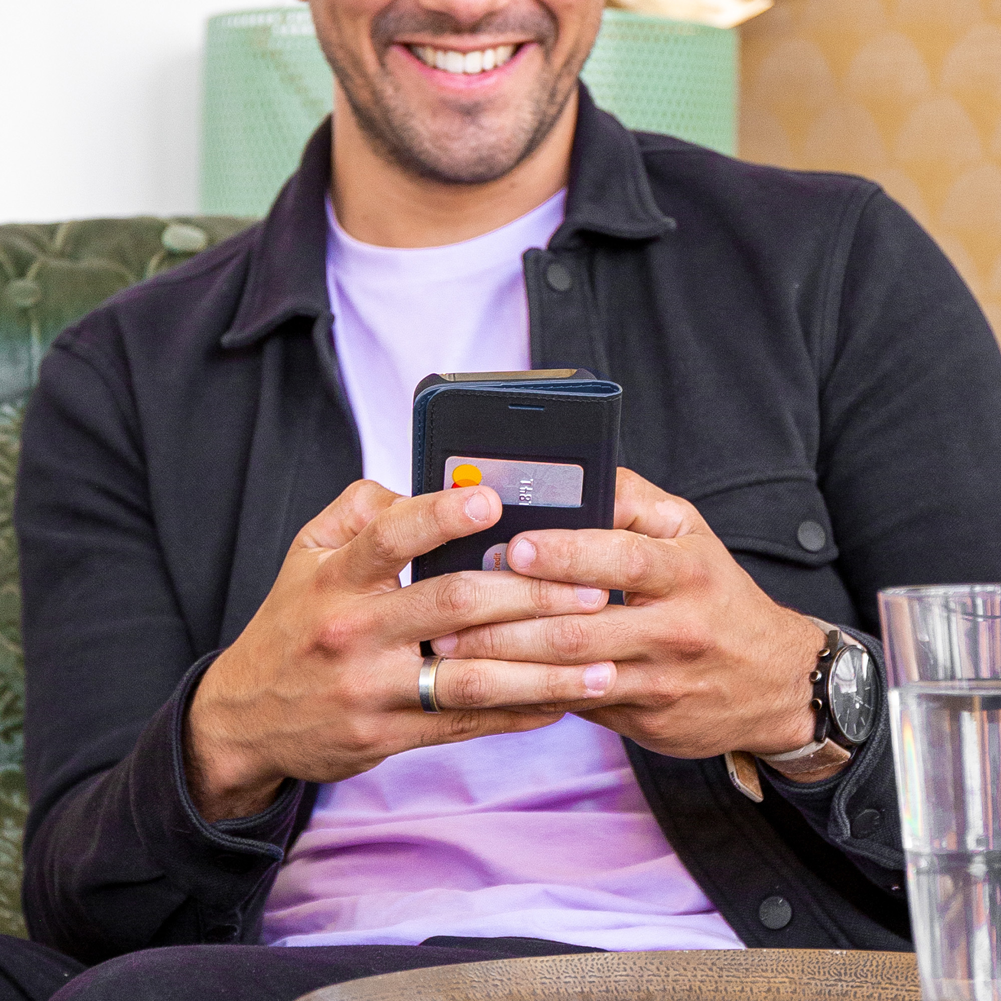 Accezz Premium Leather Slim Bookcase Apple iPhone 14 - Donkerblauw - Afbeelding 3