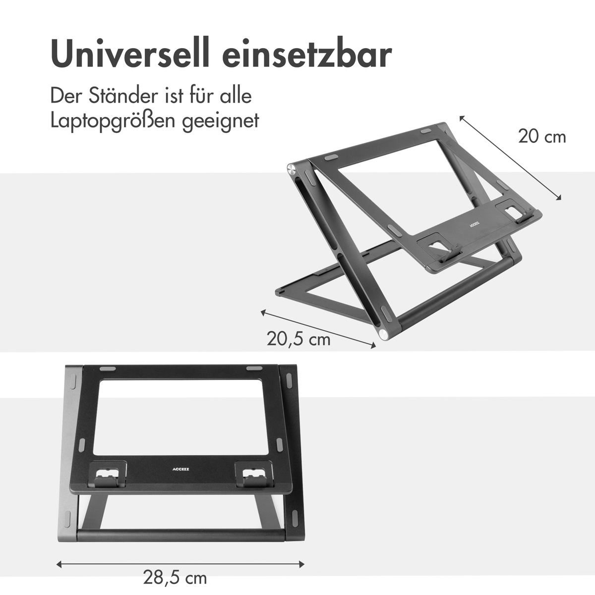 Accezz Origami Laptop Stand - Laptop standaard - Verstelbaar en opvouwbaar - Universeel - Donkergrijs - Afbeelding 9