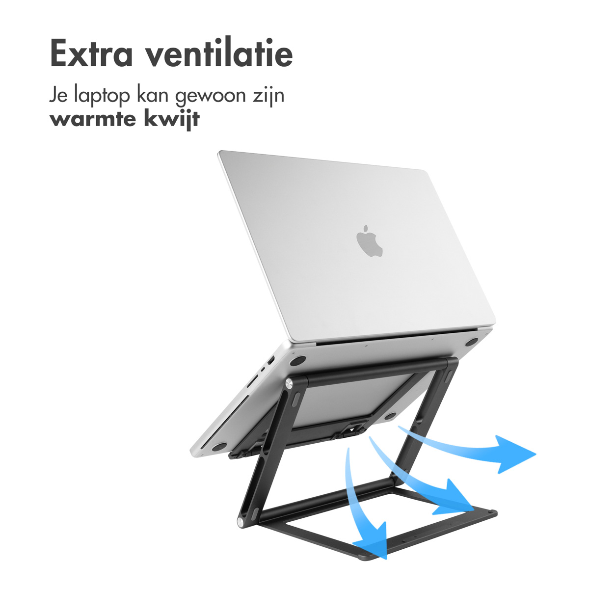 Accezz Origami Laptop Stand - Laptop standaard - Verstelbaar en opvouwbaar - Universeel - Donkergrijs - Afbeelding 7