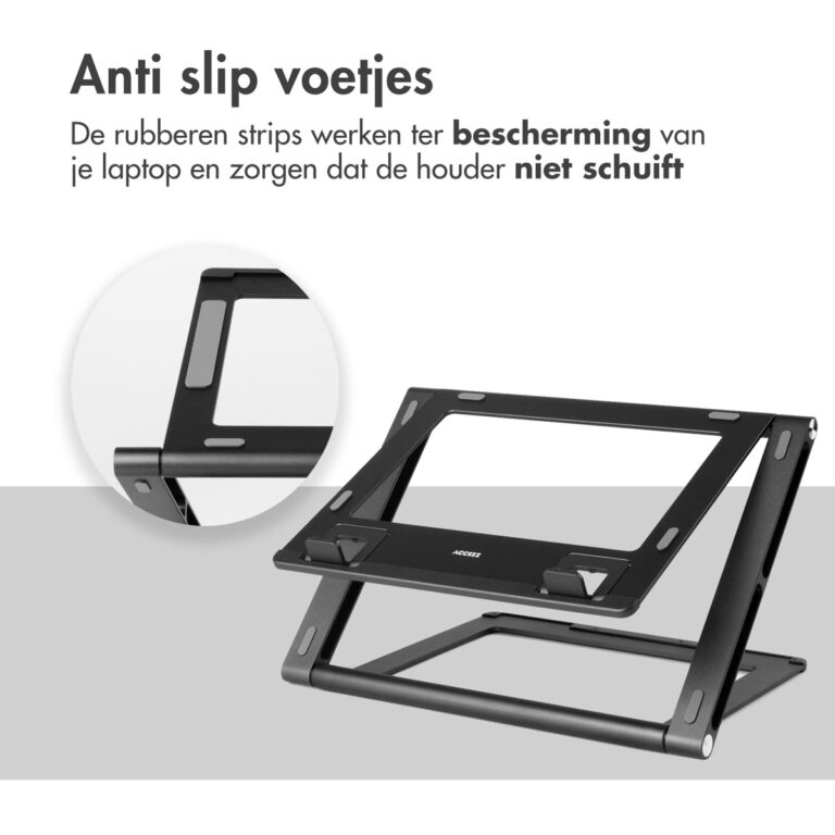 Accezz Origami Laptop Stand - Laptop standaard - Verstelbaar en opvouwbaar - Universeel - Donkergrijs - Afbeelding 3