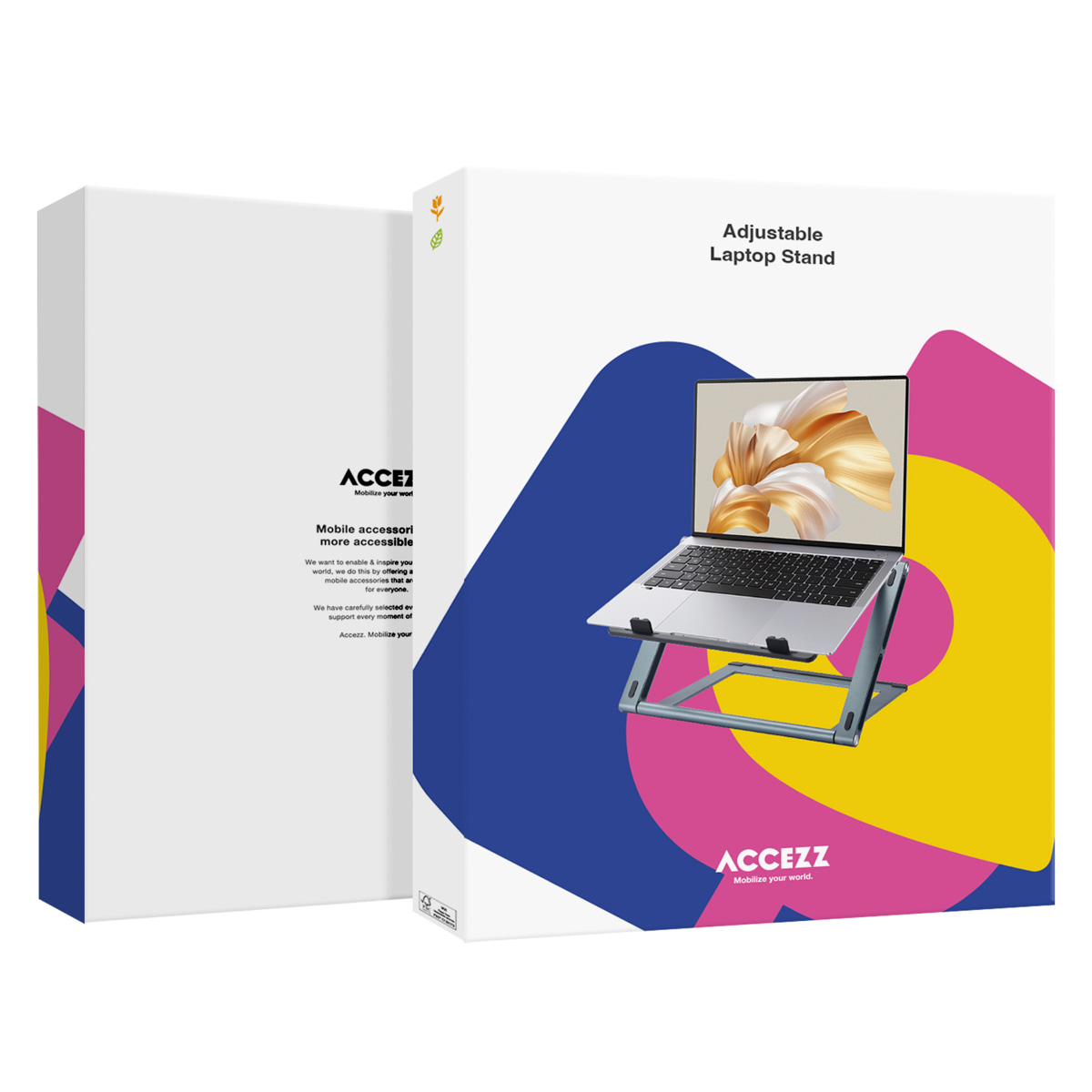 Accezz Origami Laptop Stand - Laptop standaard - Verstelbaar en opvouwbaar - Universeel - Donkergrijs - Afbeelding 2