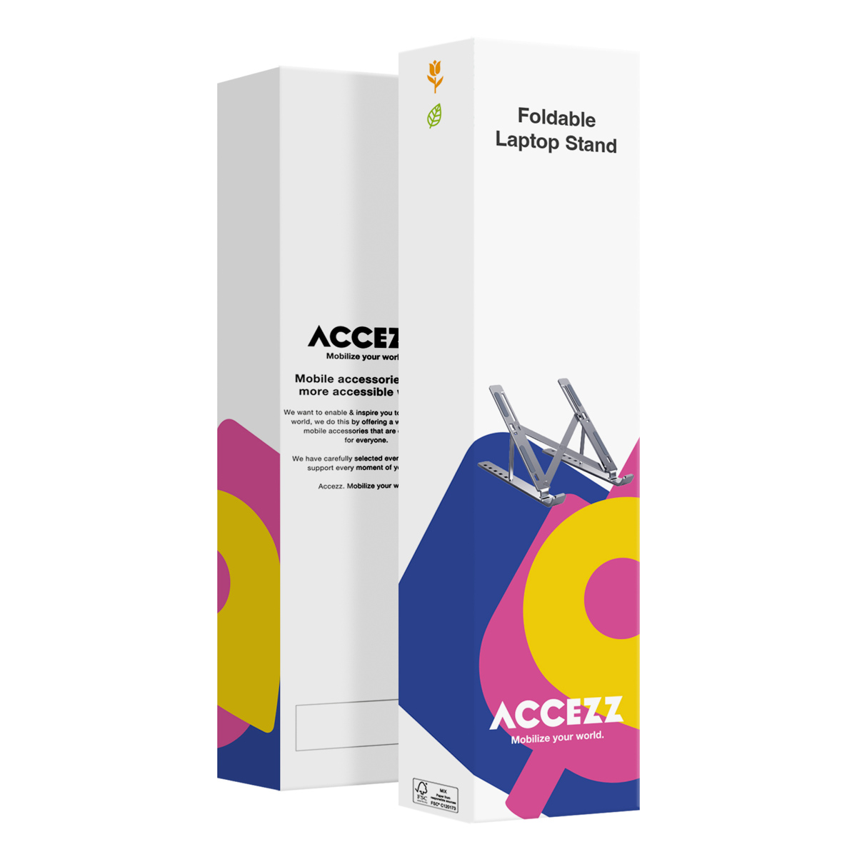 Accezz Laptop houder - Laptop standaard - Verstelbaar en opvouwbaar - Grijs - Afbeelding 3