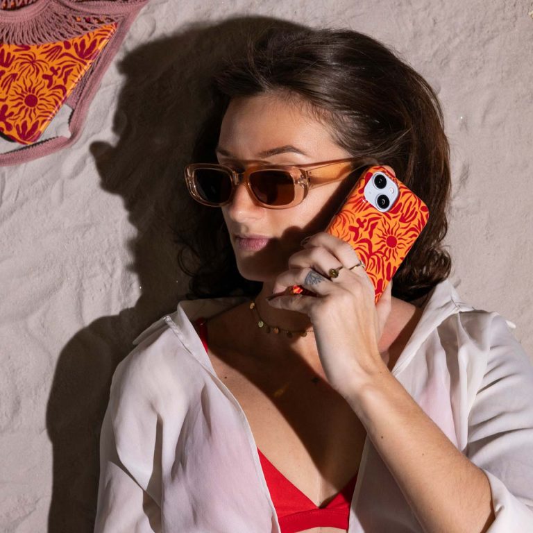 Selencia Vivid Backcover Samsung Galaxy A34 (5G) - Tropical Vibes Apricot - Afbeelding 4