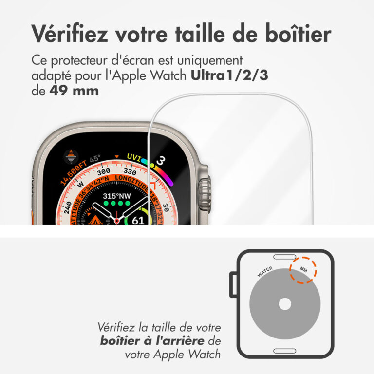 Accezz Gehard glas screenprotector met applicator Apple Watch Ultra (2) - 49 mm - Afbeelding 6
