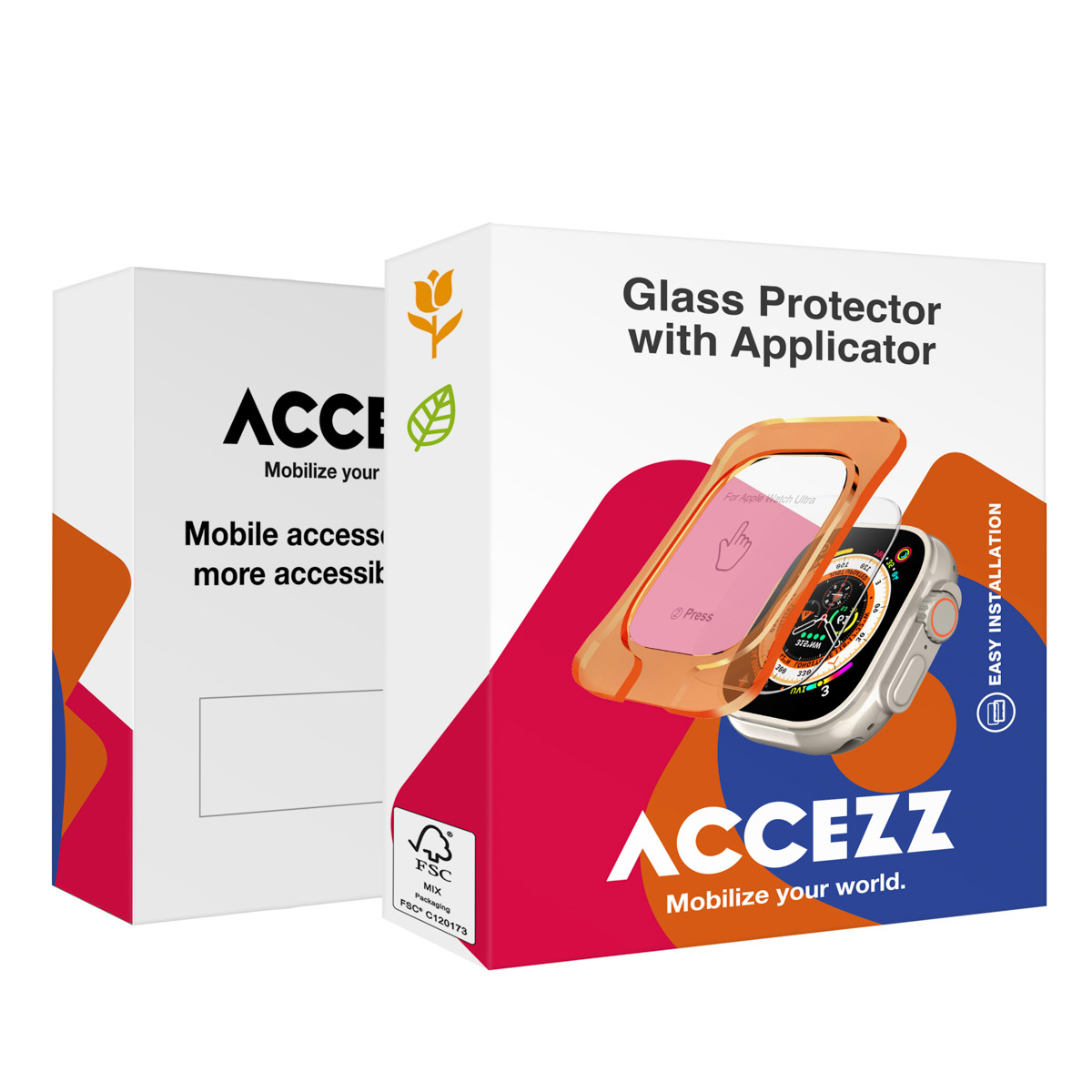 Accezz Gehard glas screenprotector met applicator Apple Watch Ultra (2) – 49 mm