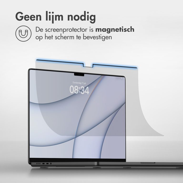 Accezz Magnetische Screenprotector Apple MacBook Air 13 inch (2018 - 2020) / Pro 13 inch (2018 - 2022) - A1932 / A2179 / A2337 - Afbeelding 5