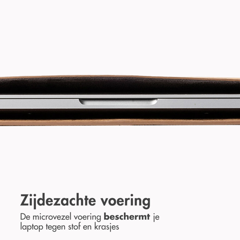 Accezz Leather Laptop hoes MacBook 16 inch - Laptopsleeve - Cognac - Afbeelding 5