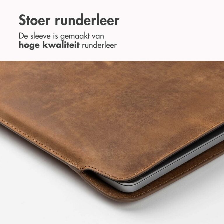 Accezz Leather Laptop hoes MacBook 13 inch - Laptopsleeve - Cognac - Afbeelding 9