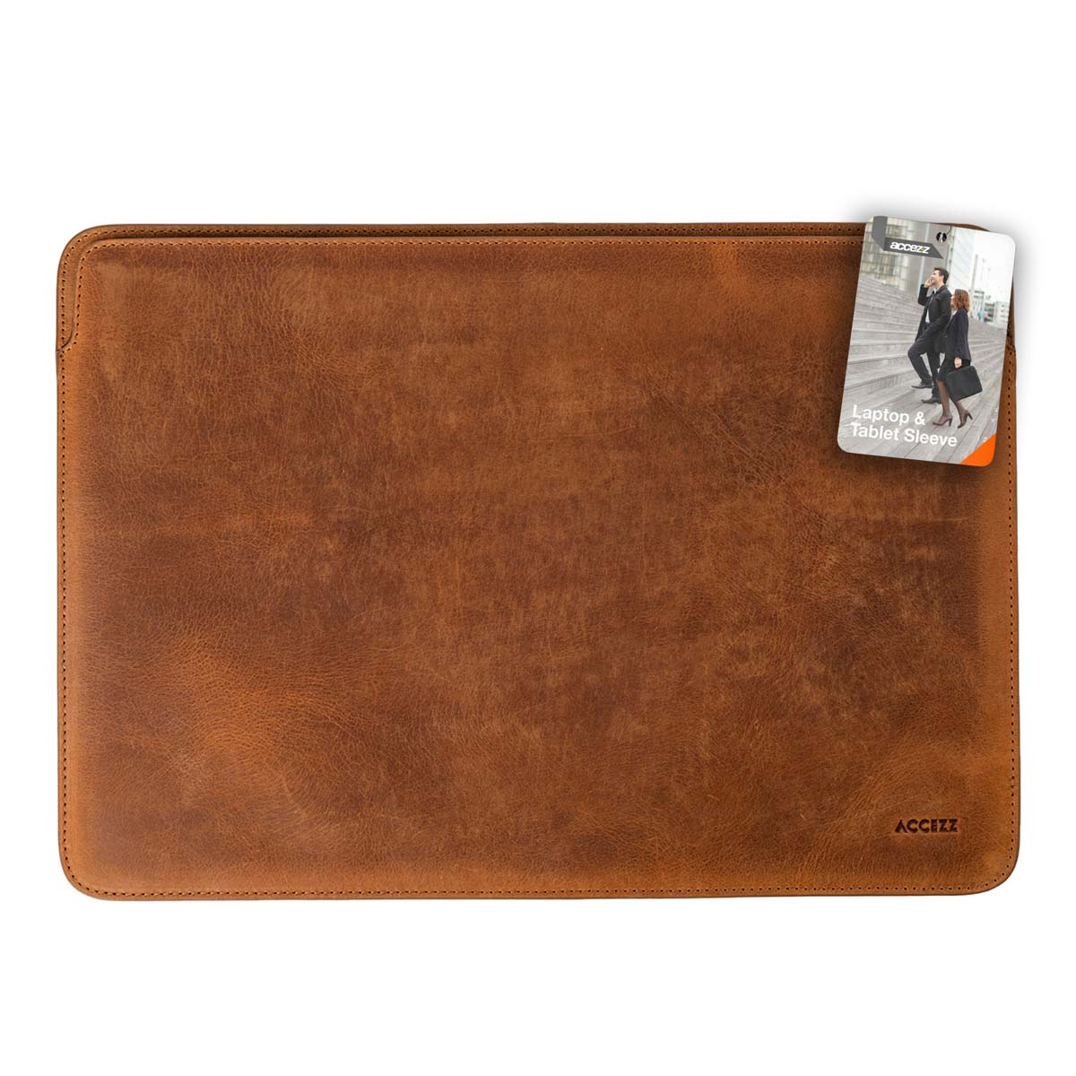 Accezz Leather Laptop hoes Apple MacBook 16 inch - Laptopsleeve - Cognac - Afbeelding 2