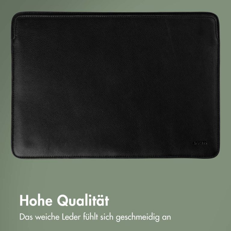 Accezz Leather Laptop hoes Apple MacBook 16 inch - Laptopsleeve - Zwart - Afbeelding 5