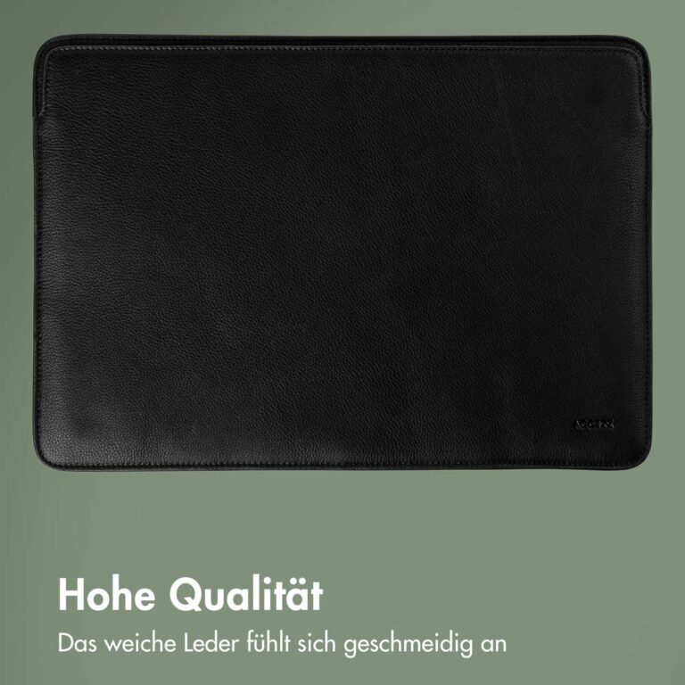 Accezz Leather Laptop hoes MacBook 16 inch - Laptopsleeve - Zwart - Afbeelding 5