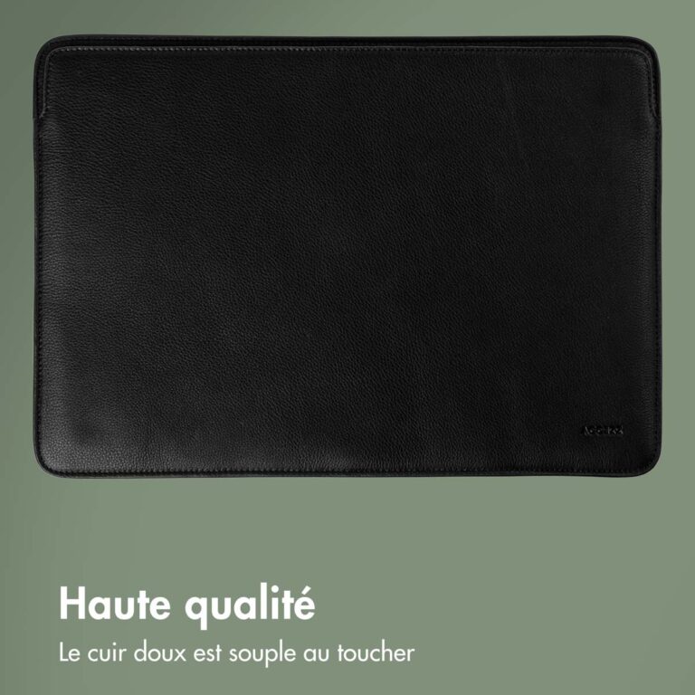 Accezz Leather Laptop hoes MacBook 16 inch - Laptopsleeve - Zwart - Afbeelding 3
