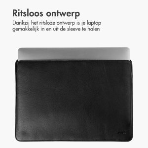 Accezz Leather Laptop hoes Apple MacBook 14 inch - Laptopsleeve - Zwart