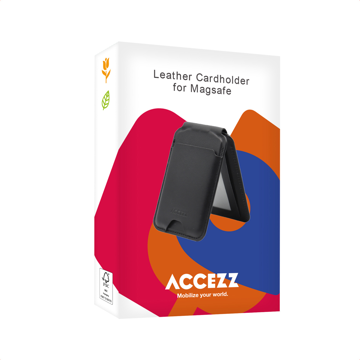 Accezz Leren Wallet met standaard - Geschikt voor MagSafe en Qi2 - Sienna Brown - Afbeelding 2