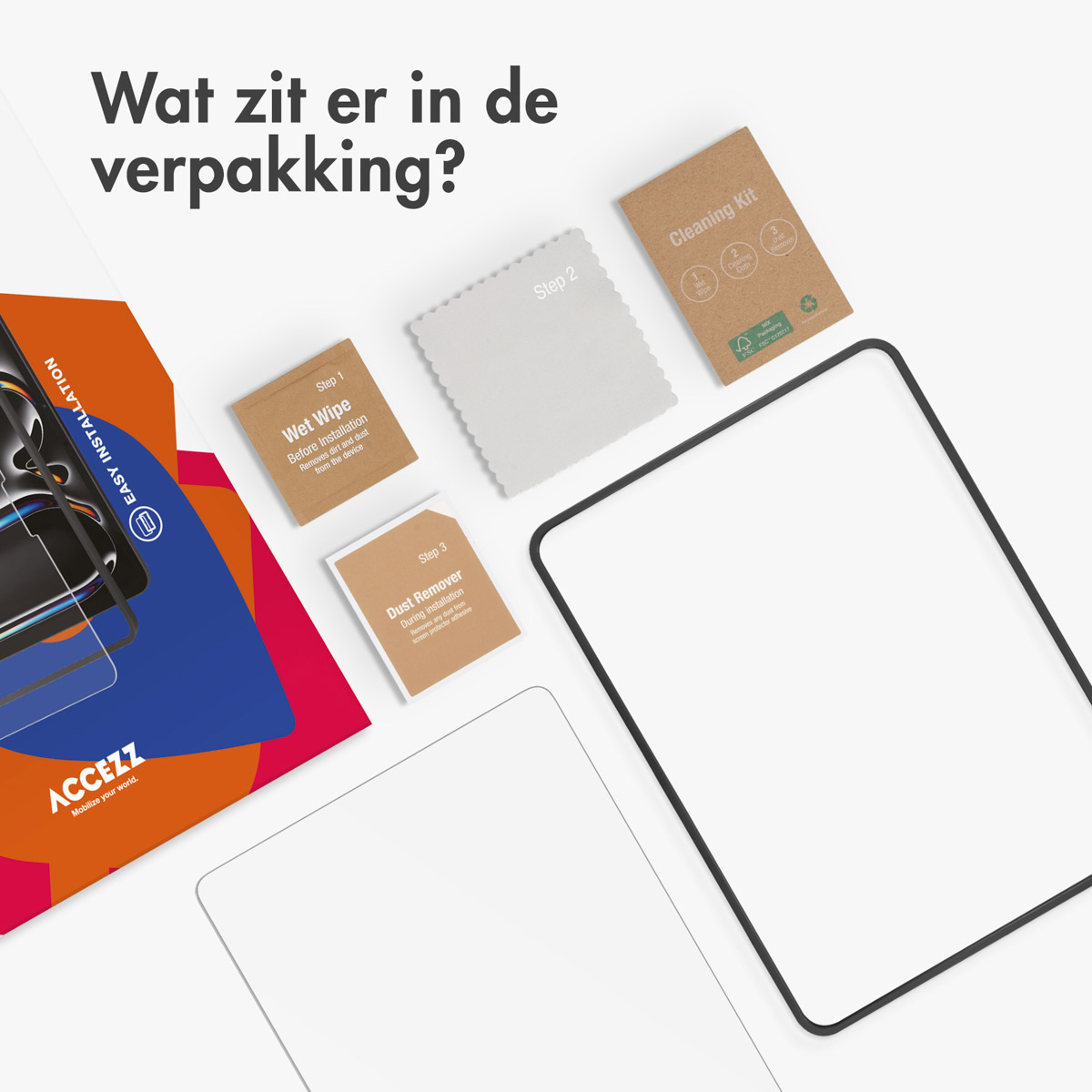 Accezz Glass screenprotector + Applicator Apple iPad Pro 13 (2025) M5 / (2024) M4 - Afbeelding 3