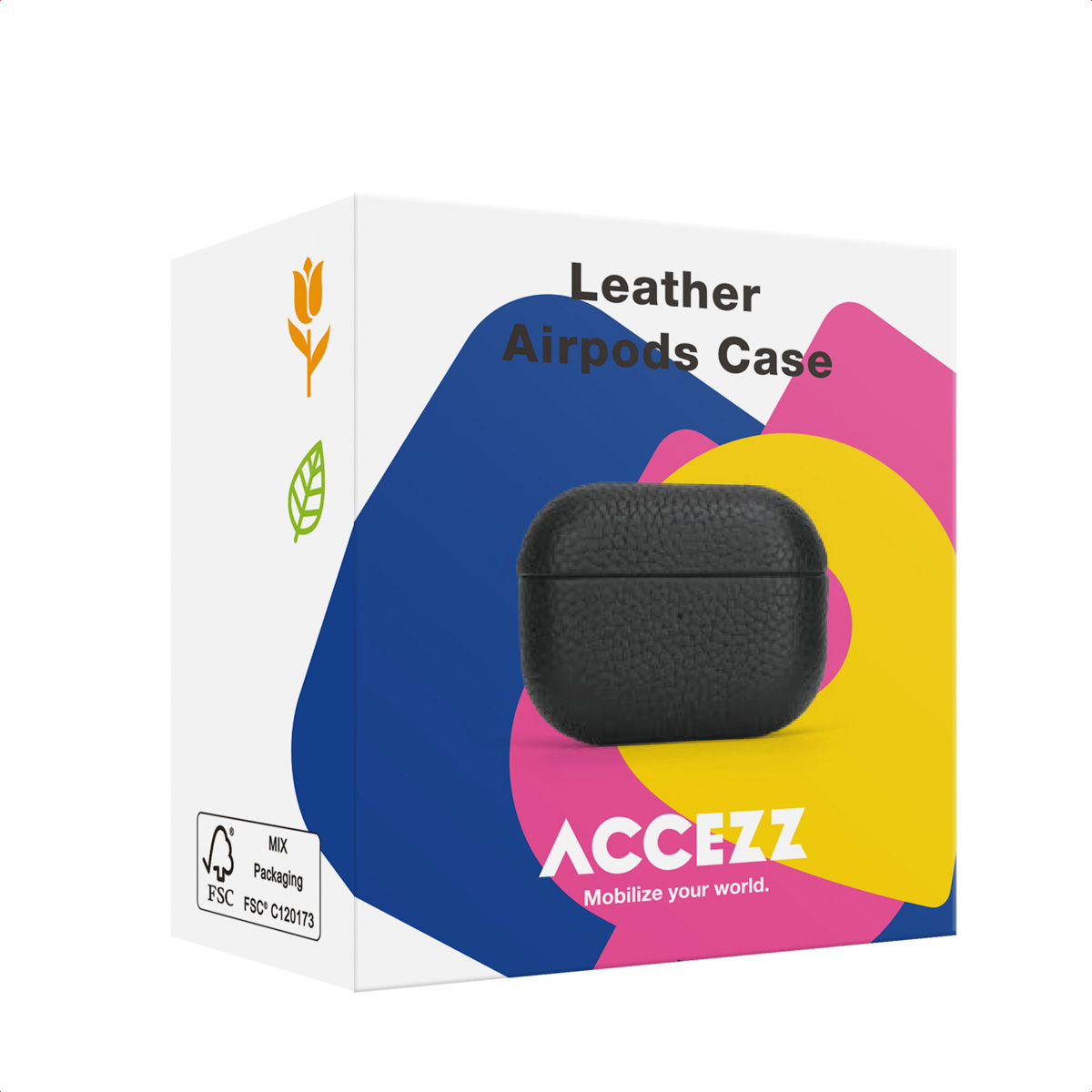 Accezz Echt Leren Case Apple AirPods 4 - Donkerblauw - Afbeelding 3