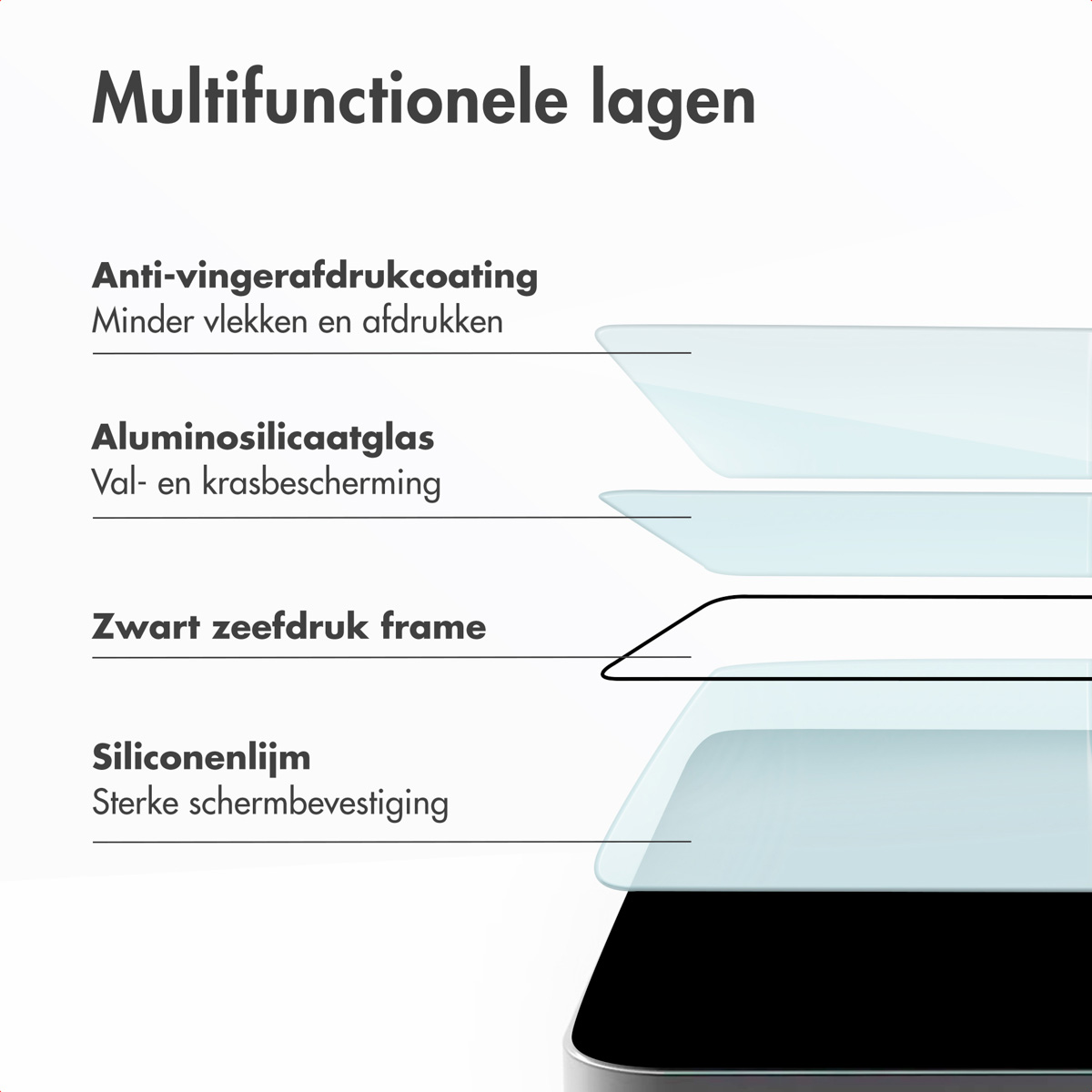 Accezz Gehard Glas Screenprotector + Applicator Apple iPhone 14 Pro - Afbeelding 4