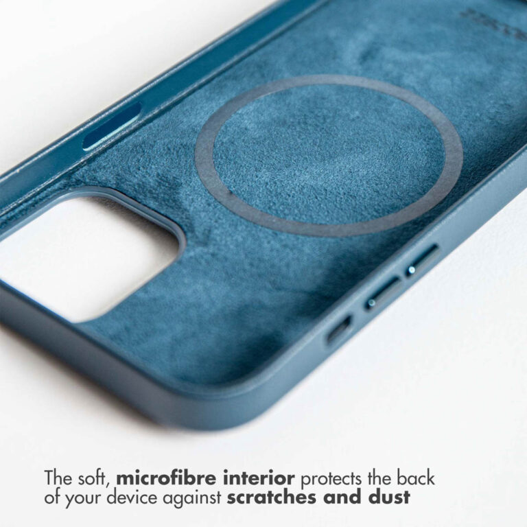Accezz Leather Backcover met MagSafe Apple iPhone 14 Plus - Donkerblauw - Afbeelding 4