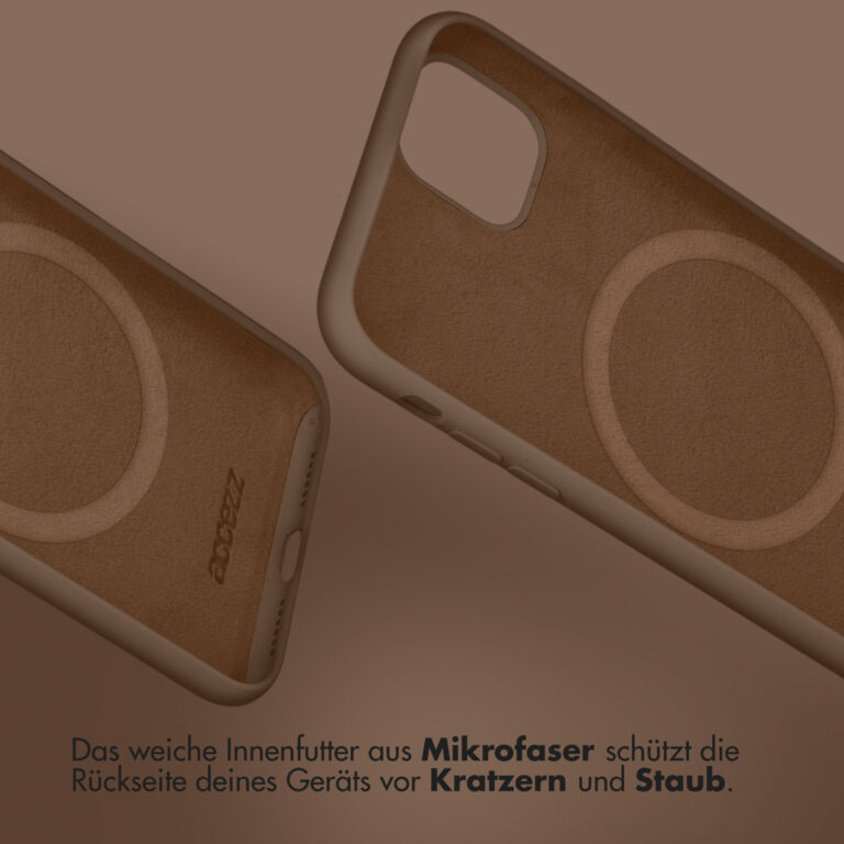 Accezz Liquid Silicone Backcover met MagSafe Apple iPhone 12 (Pro) - Light Brown - Afbeelding 6