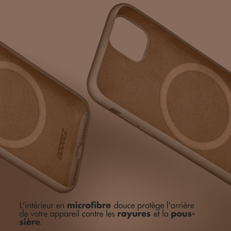 Accezz Liquid Silicone Backcover met MagSafe Apple iPhone 16 Pro Max - Lichtbruin - Afbeelding 4