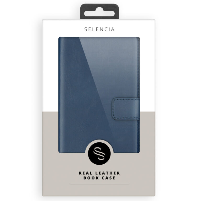 Selencia Echt Lederen Bookcase Samsung Galaxy A32 (5G) - Blauw - Afbeelding 3