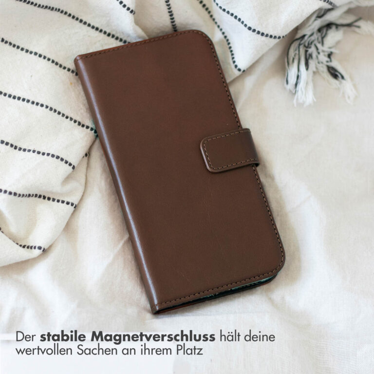 Selencia Echt Lederen Bookcase Apple iPhone 16e - Bruin - Afbeelding 10