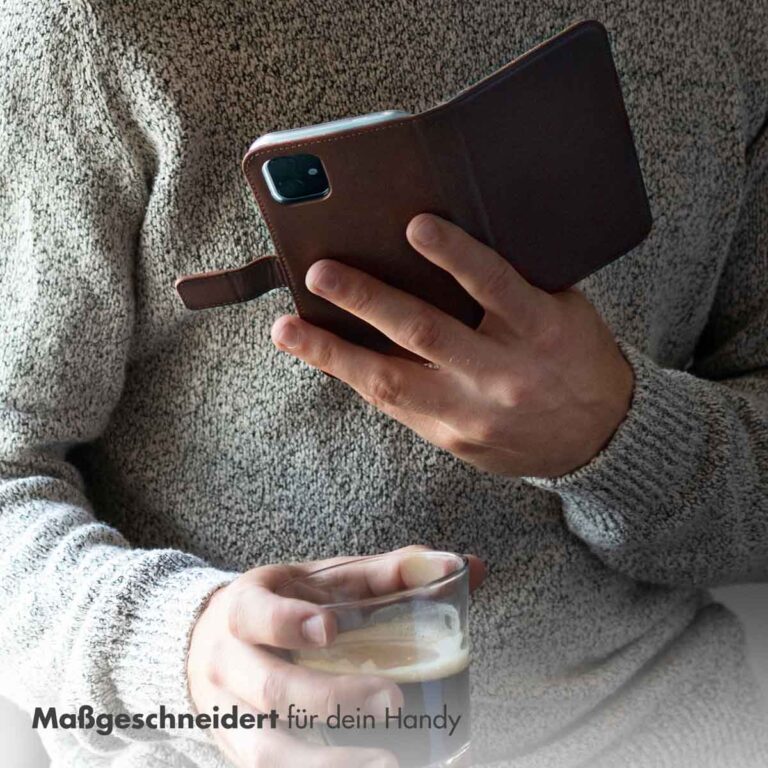 Selencia Echt Lederen Bookcase Apple iPhone 16e - Bruin - Afbeelding 9