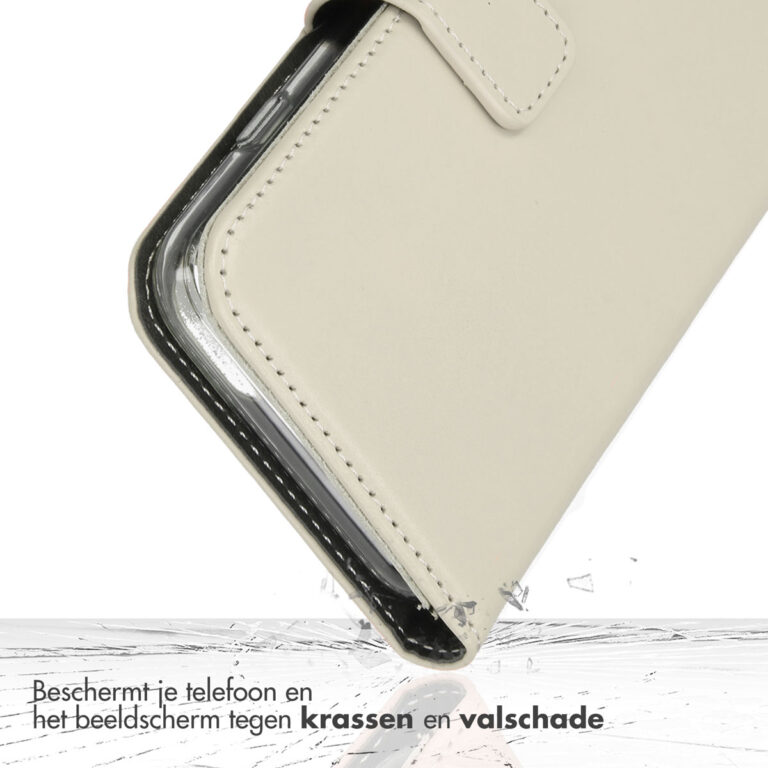 Selencia Echt Lederen Bookcase Apple iPhone 11 - Greige - Afbeelding 8