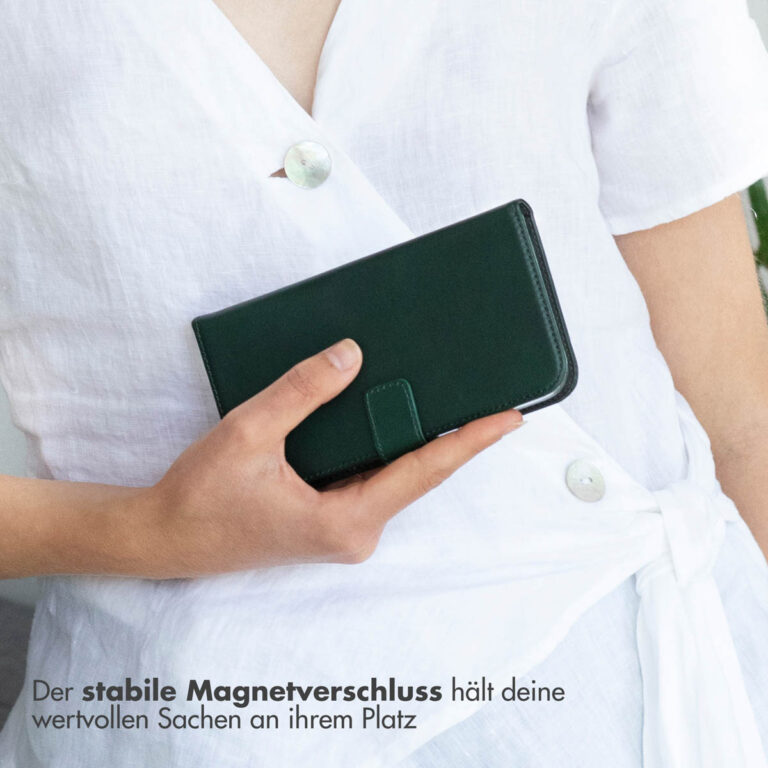 Selencia Echt Lederen Bookcase Samsung Galaxy S25 Edge - Groen - Afbeelding 10