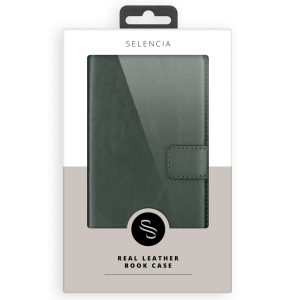 Selencia Echt Leren Bookcase Apple iPhone 17 Pro Max - Groen