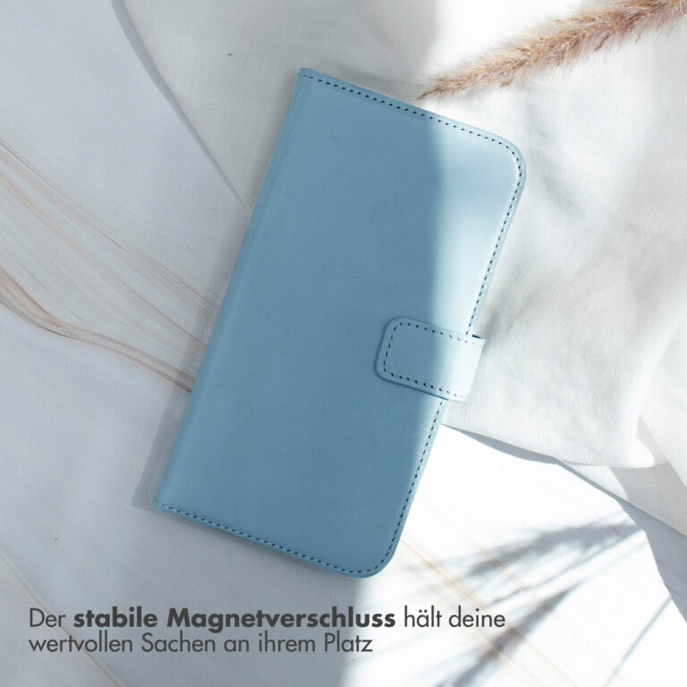 Selencia Echt Lederen Bookcase Samsung Galaxy A26 - Air Blue - Afbeelding 10