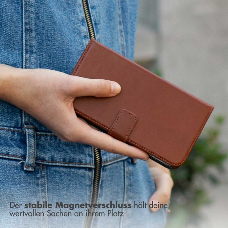 Selencia Echt Lederen Bookcase Samsung Galaxy S25 Edge - Lichtbruin - Afbeelding 10