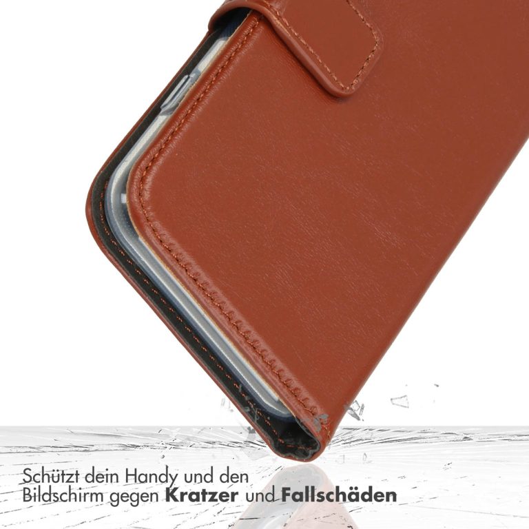 Selencia Echt Leren Bookcase Apple iPhone 17 Pro - Lichtbruin - Afbeelding 8