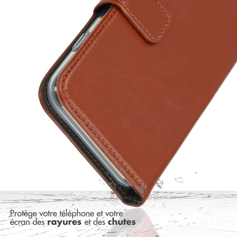 Selencia Echt Lederen Bookcase Apple iPhone 13 - Lichtbruin - Afbeelding 7