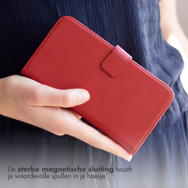 Selencia Echt Lederen Bookcase Apple iPhone 13 - Rood - Afbeelding 6