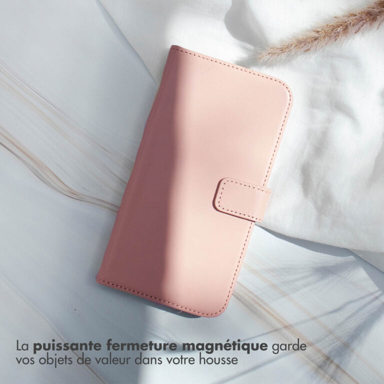 Selencia Echt Leren Bookcase iPhone 13 - Roze - Afbeelding 9
